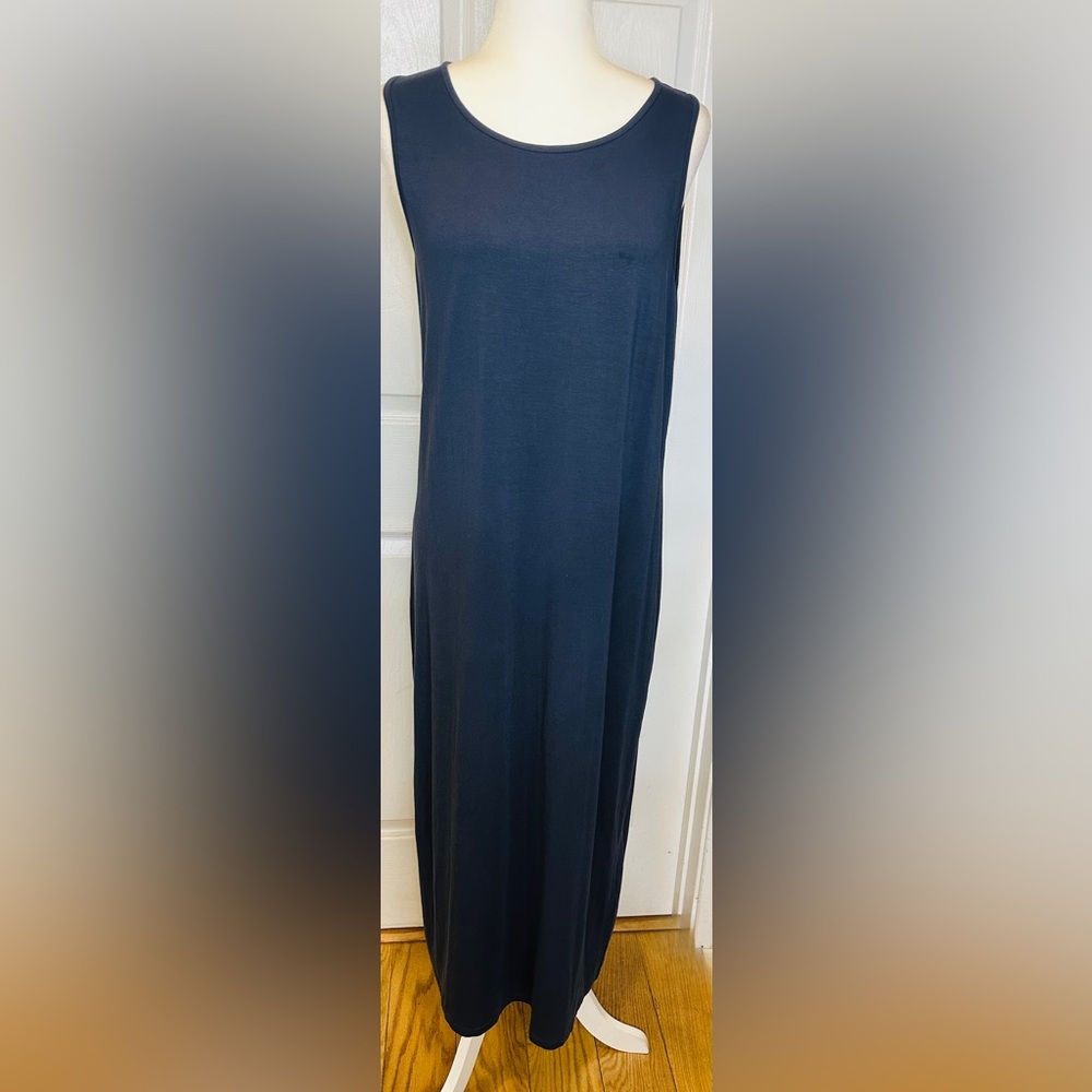 Eileen Fisher Dress Maxi Stretch Jersey Sleeveless Size Medium
